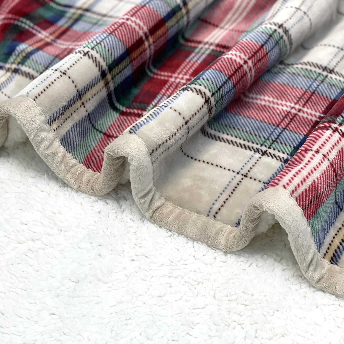 1pc Plaid Sherpa Blanket - Perfect Cozy Decor for Fall & Winter, Ideal