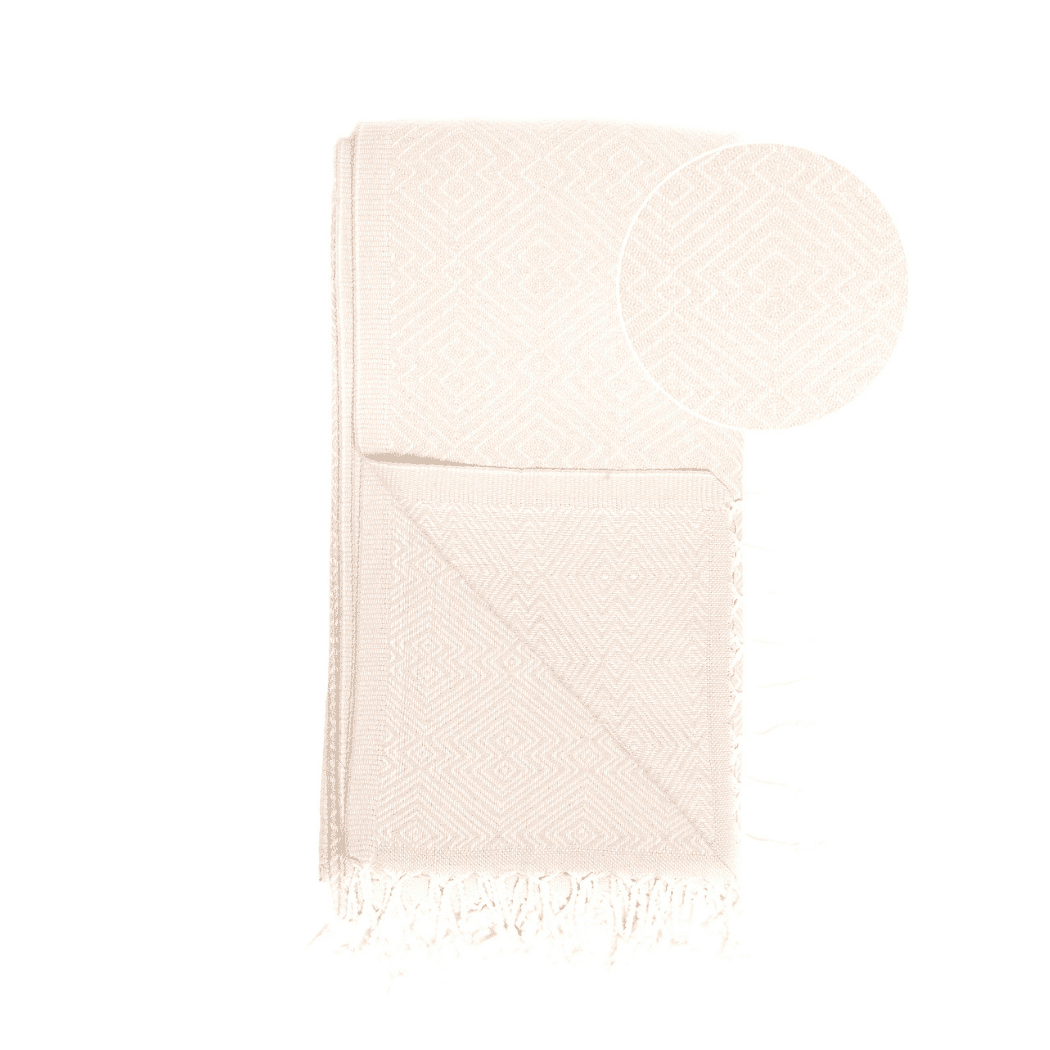 XXL Beach Spa Towel, Cotton Plaid Beige 200x250 cm