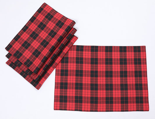 XD19888-Holiday Plaid Placemats 14 by 20-Inch, Set of 4